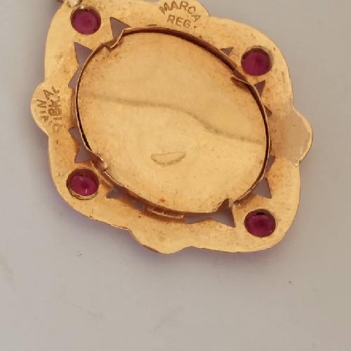 Medalha em ouro rosado oval  modelo oval com  - Imagen 2